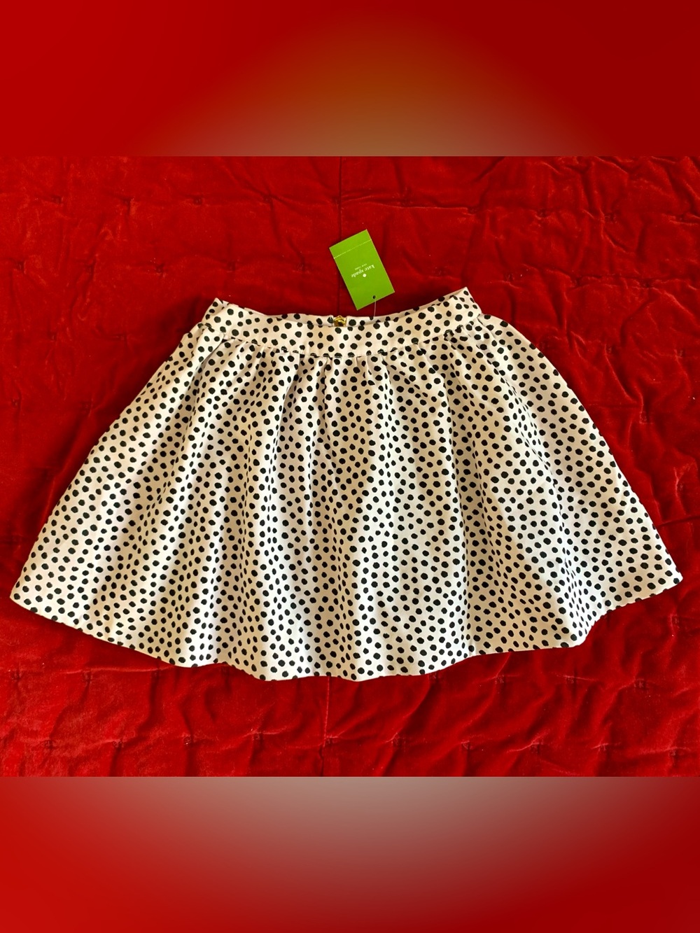 Kate Spade Coreen Skirt Pink black Polka Dot Girl 10Y NWT